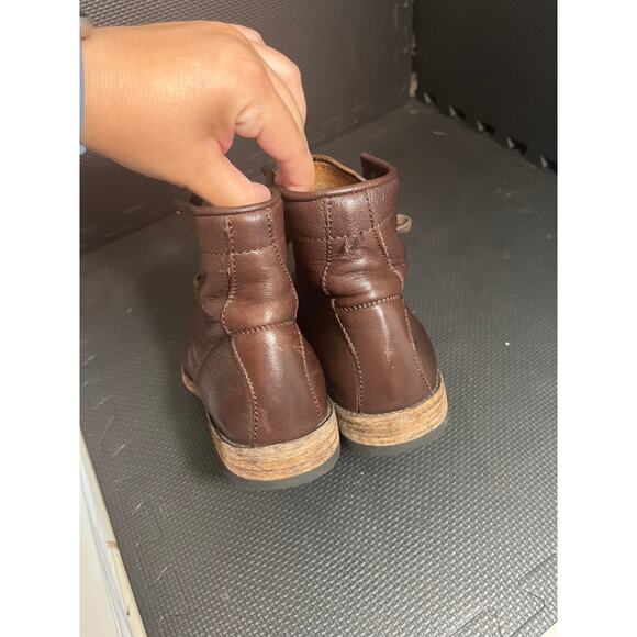 Frye Tyler Lace Up Combat Boot‎ Dark Brown Women’s Size 10 Combat Leather Shoes - Picture 4 of 8